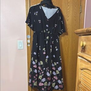 Floral Black Dress